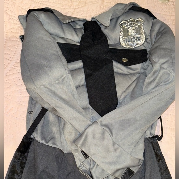 Kids Gray Police Costume Jumpsuit - Picture 9 of 9
